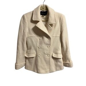 Moda‎ International Ivory Victoria’s Secret Double Breasted Wool Pea Coat Medium
